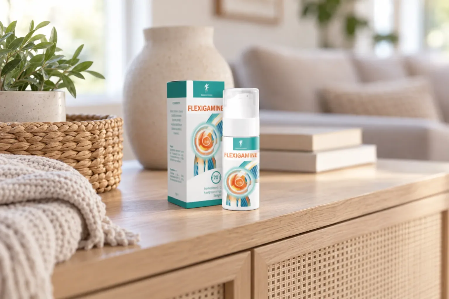 Flexosamine Gel — Verpackung im Alltag